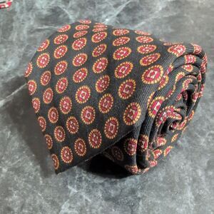 Robert Talbot Wool Medallion Black Red Tie